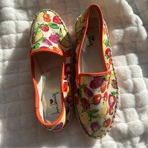 NWOT Fruit Canvas with Rope Trim and Slight Platform Loafers/Slip Ons, Size 6